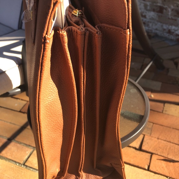 Joy and Iman Leather Earth Toned Brown Handbag - Picture 2 of 4